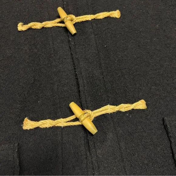 Ralph Lauren Denim & Supply pea coat jacket Womens small black 100% wool Toggle - Picture 4 of 7